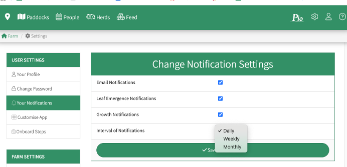 Change Email Notification Settings